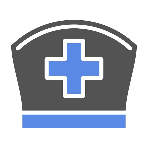 Diseño vectorial Estilo del icono de la gorra de la enfermera