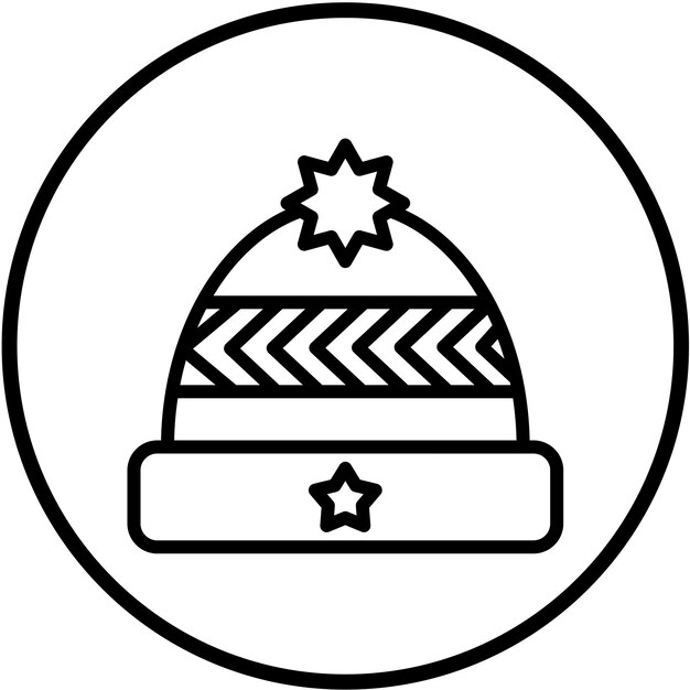 Diseño vectorial Estilo de icono de gorra de punto