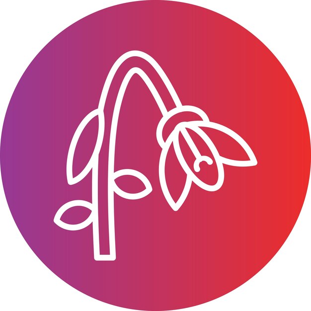 Diseño vectorial del estilo del icono de la gota de nieve