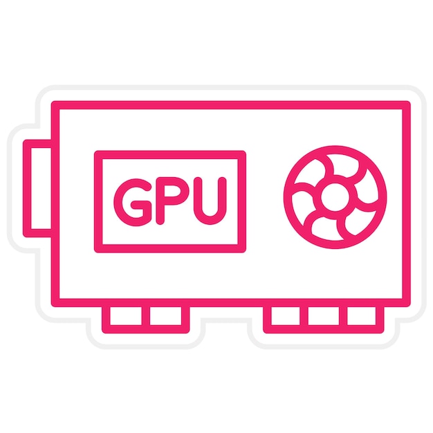 Diseño vectorial de estilo de icono Gpu