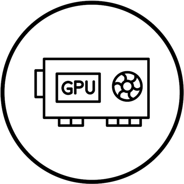 Diseño vectorial de estilo de icono Gpu