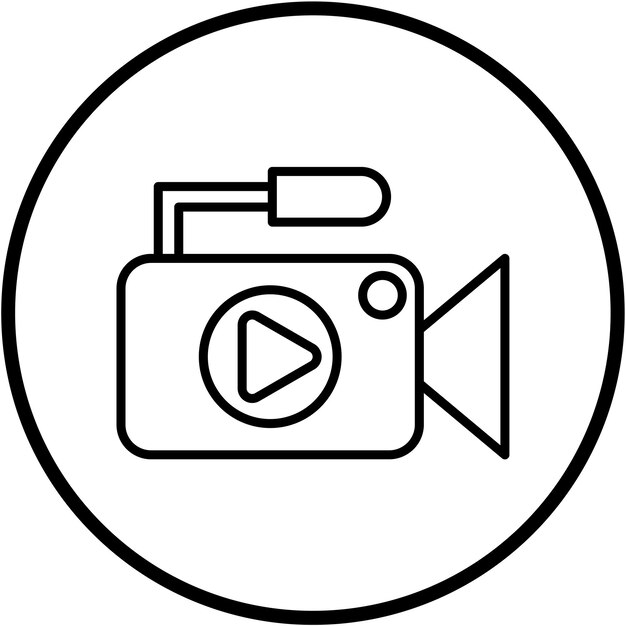 Diseño vectorial Estilo del icono de grabación de video