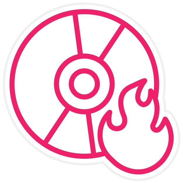 Diseño vectorial Estilo del icono del grabador de disco