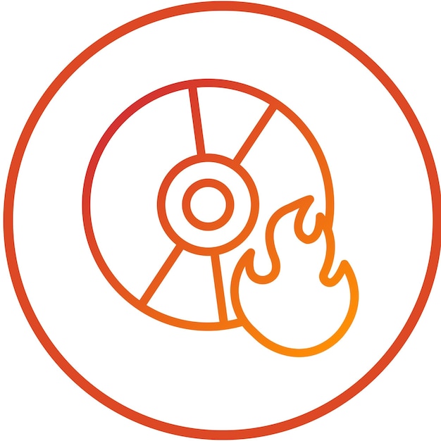 Diseño vectorial Estilo del icono del grabador de disco