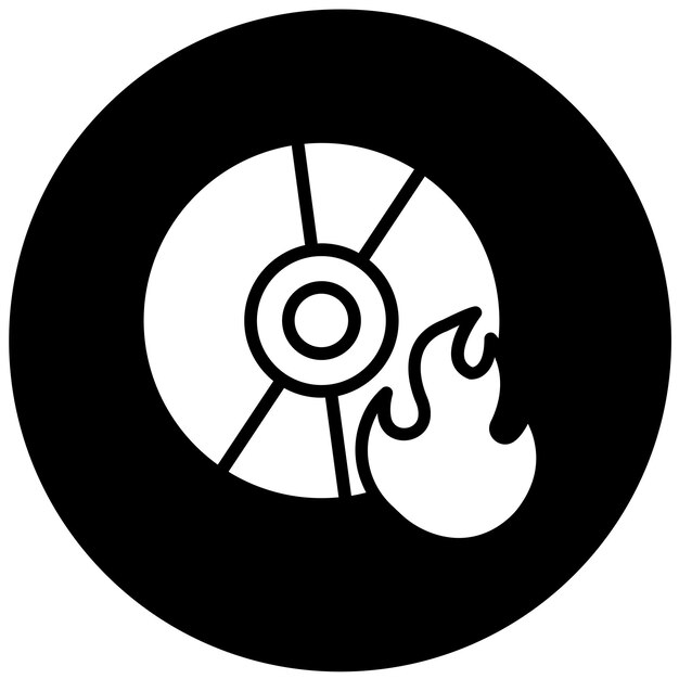Diseño vectorial Estilo del icono del grabador de disco