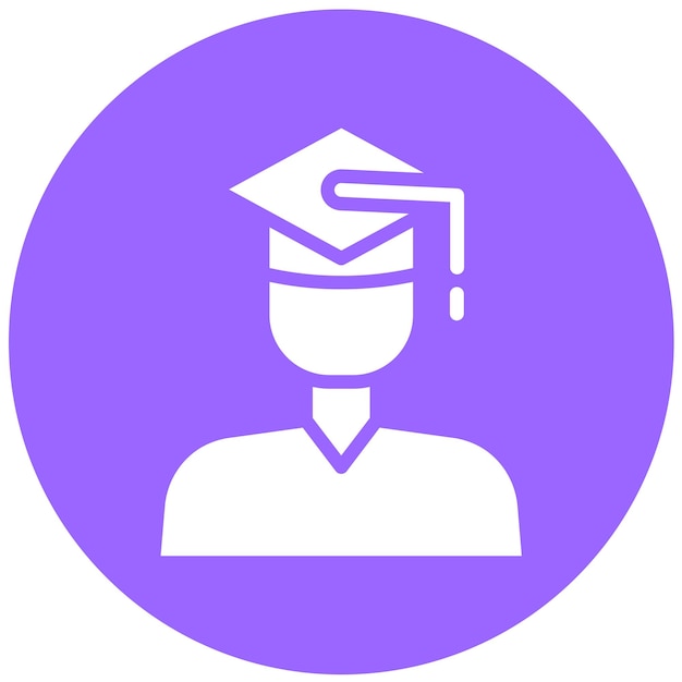 Diseño vectorial Estilo del icono de graduación del estudiante
