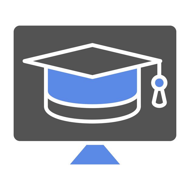 Diseño vectorial Estilo del icono de graduación en línea