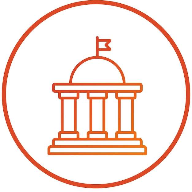 Diseño vectorial Estilo del icono del gran gobierno