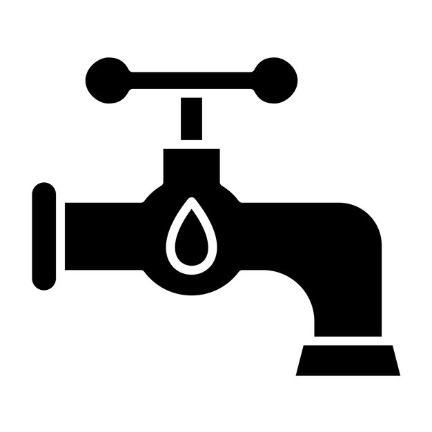 Diseño vectorial del estilo del icono del grifo de aceite
