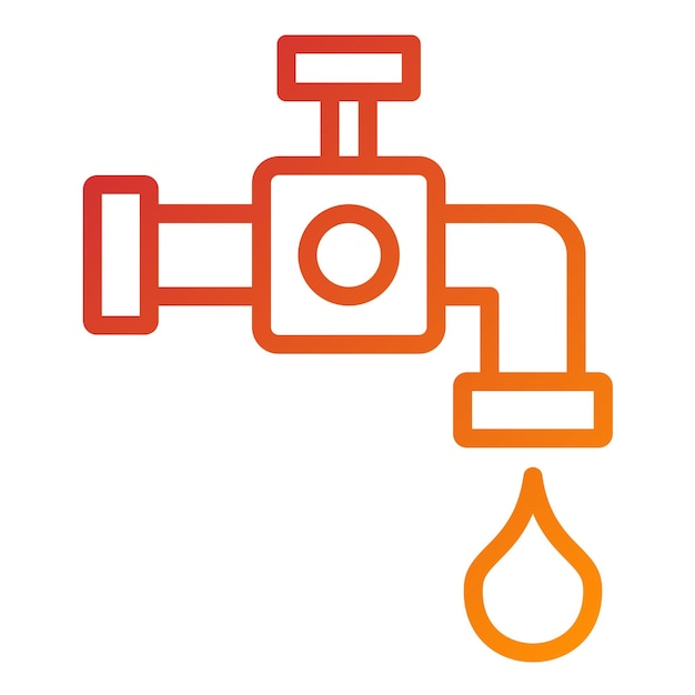 Diseño vectorial del estilo del icono del grifo de agua