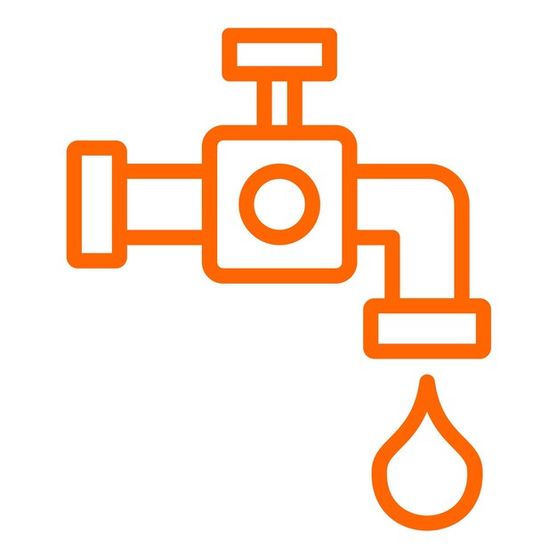 Diseño vectorial del estilo del icono del grifo de agua