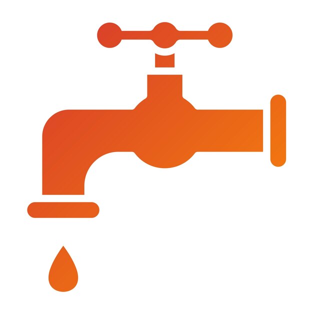 Diseño vectorial del estilo del icono del grifo de agua