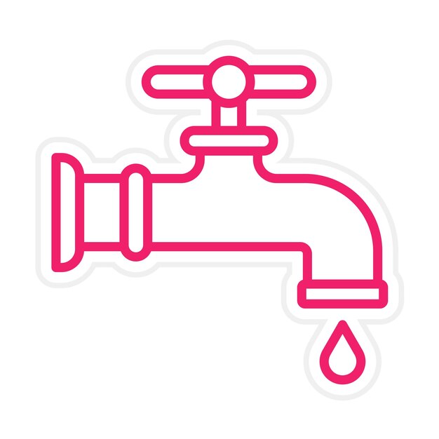 Diseño vectorial del estilo del icono del grifo de agua
