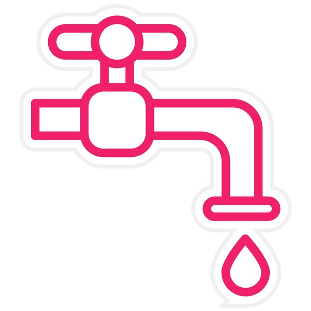 Diseño vectorial del estilo del icono del grifo de agua