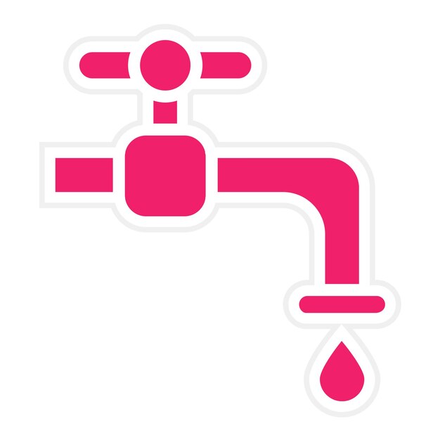 Diseño vectorial del estilo del icono del grifo de agua