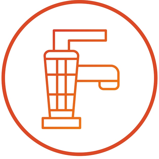 Diseño vectorial del estilo del icono del grifo de agua