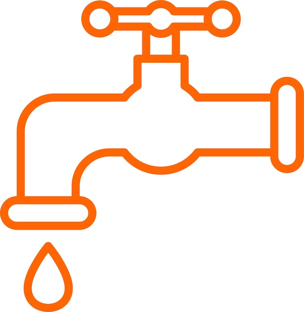 Diseño vectorial del estilo del icono del grifo de agua