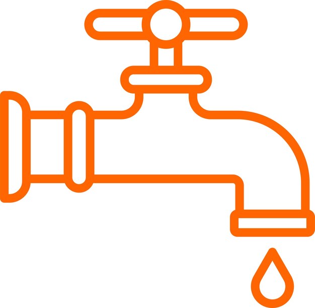 Diseño vectorial del estilo del icono del grifo de agua