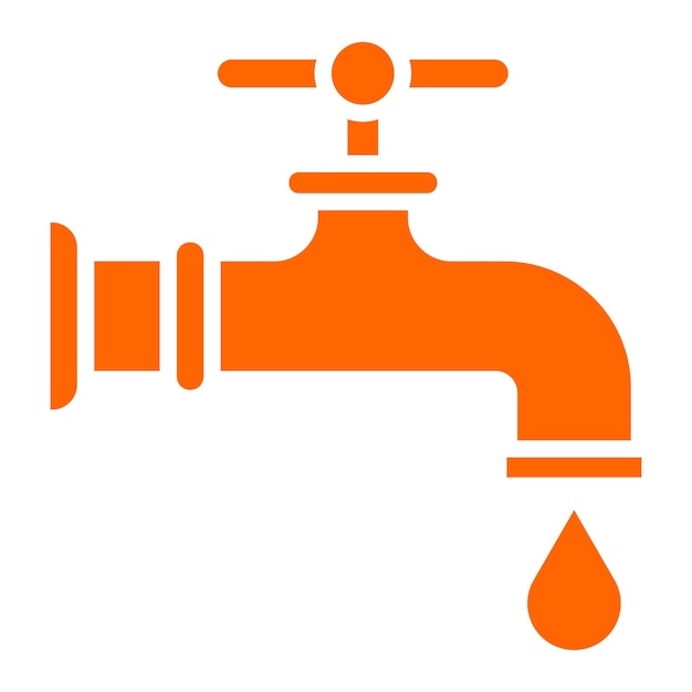 Diseño vectorial del estilo del icono del grifo de agua