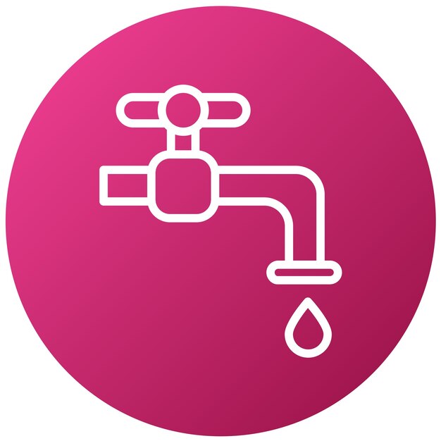 Diseño vectorial del estilo del icono del grifo de agua