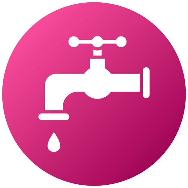 Diseño vectorial del estilo del icono del grifo de agua