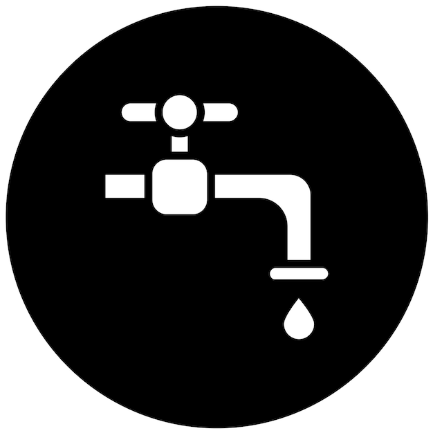 Diseño vectorial del estilo del icono del grifo de agua