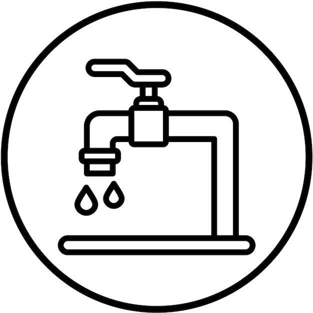 Diseño vectorial de estilo de icono de grifo al aire libre