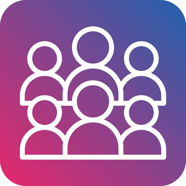 Diseño vectorial Estilo de icono de grupo grande