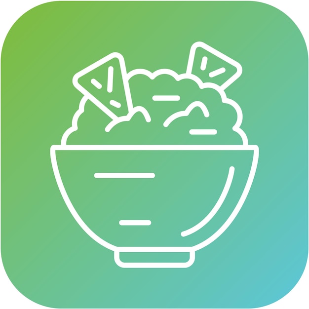 Diseño vectorial del estilo del icono de guacamole