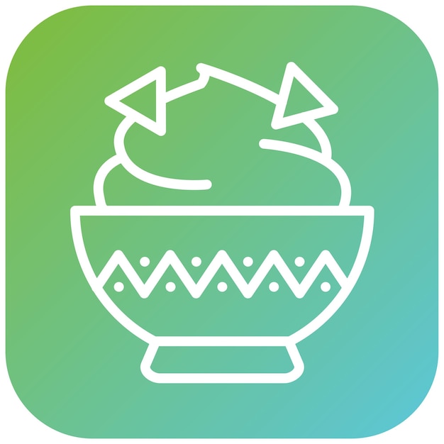 Diseño vectorial del estilo del icono de guacamole