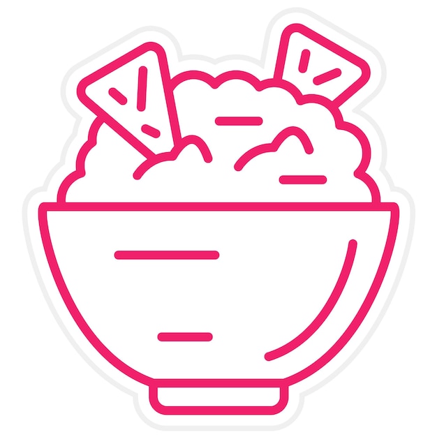 Diseño vectorial del estilo del icono de guacamole