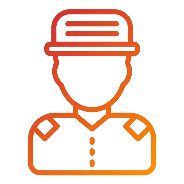Diseño vectorial del estilo del icono del guardabosques