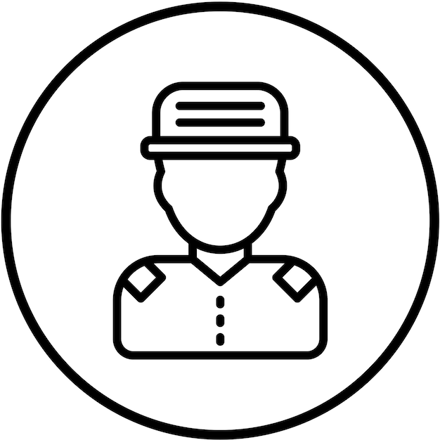 Diseño vectorial del estilo del icono del guardabosques