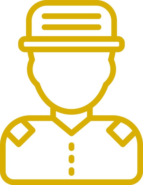 Diseño vectorial del estilo del icono del guardabosques