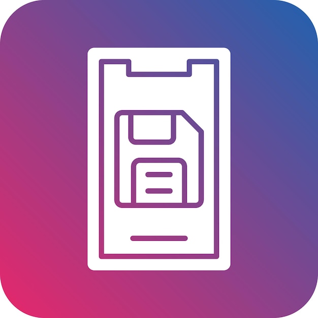 Diseño vectorial Estilo del icono de guardado móvil