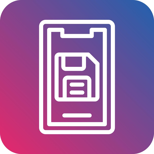 Diseño vectorial Estilo del icono de guardado móvil