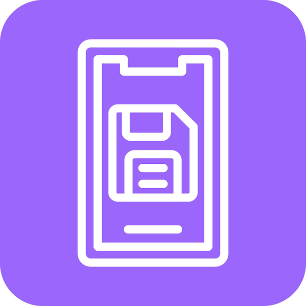 Diseño vectorial Estilo del icono de guardado móvil