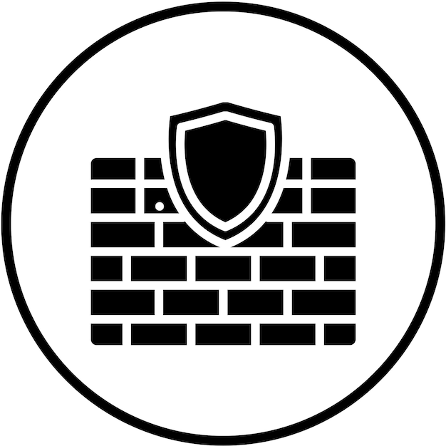 Diseño vectorial del estilo del icono de guardia de cortafuegos