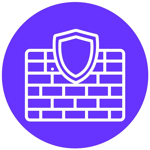 Diseño vectorial del estilo del icono de guardia de cortafuegos