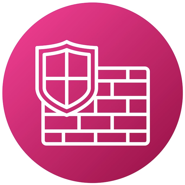 Diseño vectorial del estilo del icono de guardia de cortafuegos