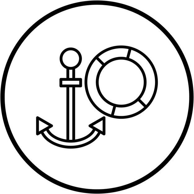 Diseño vectorial Estilo del icono de la Guardia Costera