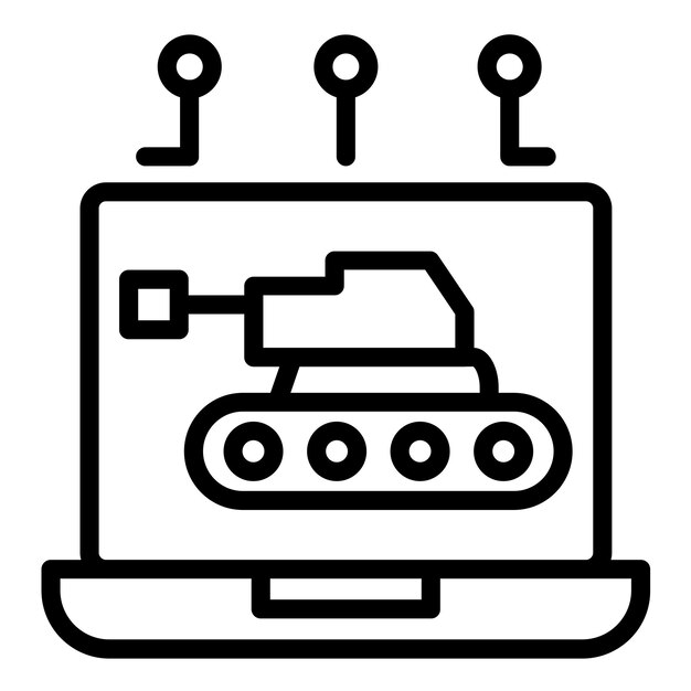 Diseño vectorial Estilo del icono de la guerra cibernética