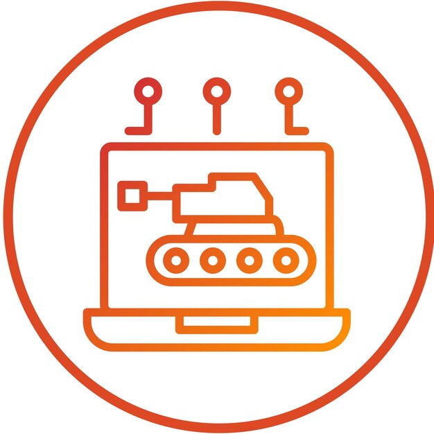 Diseño vectorial Estilo del icono de la guerra cibernética
