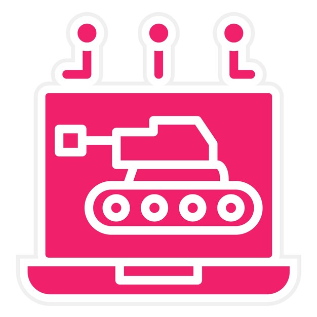 Diseño vectorial Estilo del icono de la guerra cibernética