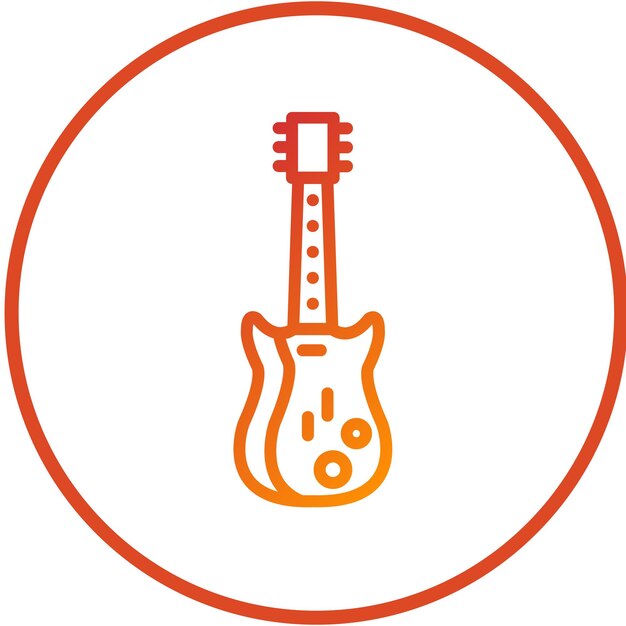 Diseño vectorial de estilo de icono de guitarra eléctrica