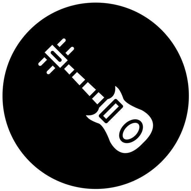 Diseño vectorial del estilo del icono de la guitarra