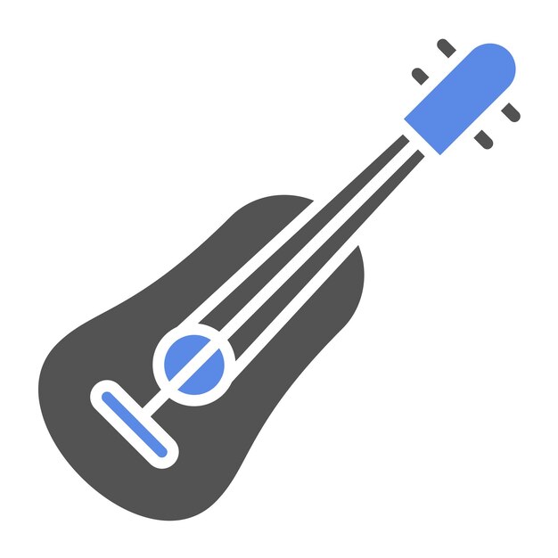 Diseño vectorial del estilo del icono de la guitarra