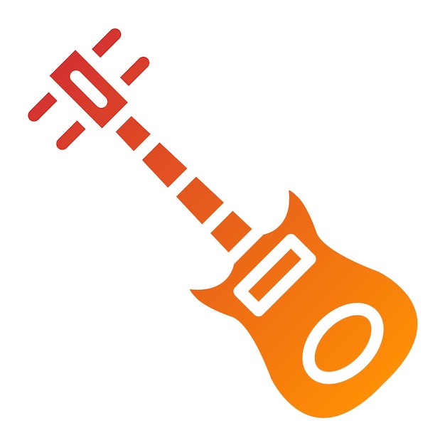 Diseño vectorial del estilo del icono de la guitarra