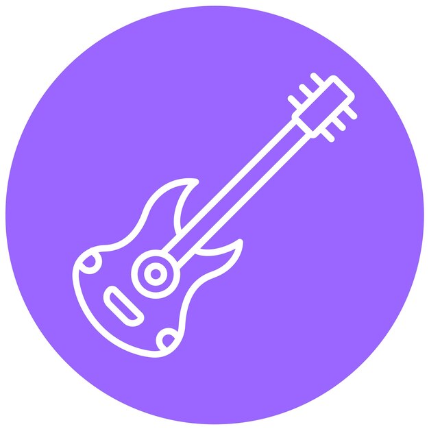 Diseño vectorial del estilo del icono de la guitarra