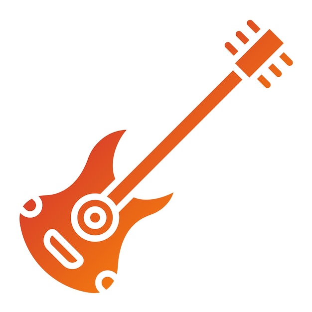 Diseño vectorial del estilo del icono de la guitarra